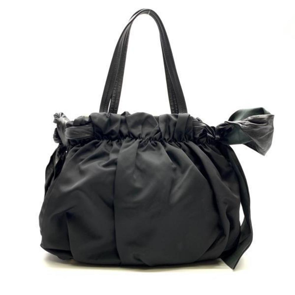 Prada Python Pattern Nylon Handbag Black - image 3